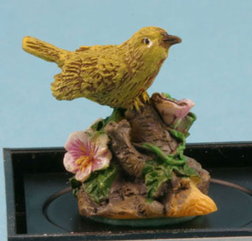 Warbler Bird Figurine, Handpainted