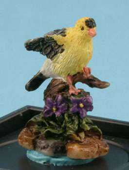 Goldfinch Bird Figurine, Handpainted