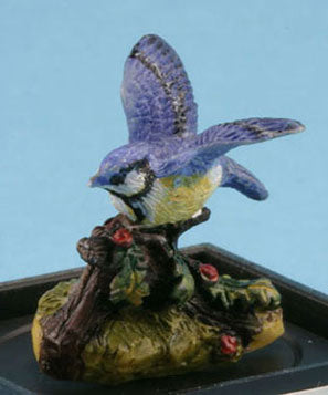 Blue Jay Bird Figurine, Handpainted