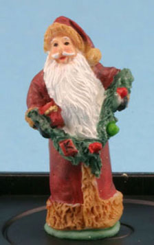 Father Christmas with Garland Figurine