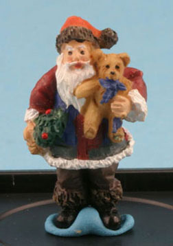 Santa Claus with Teddy Bear Figurine