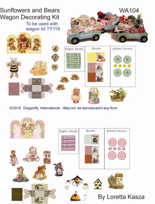 Toy Wagon Kit, Sunflowers & Bears