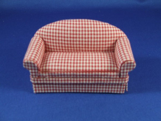 1/2" Scale Sofa, Red Check