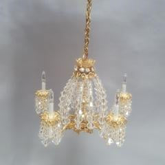 5-Arm Crown Chandelier with Crystals