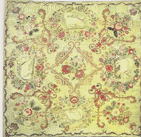 Rug, Dog & Floral Motif, #290