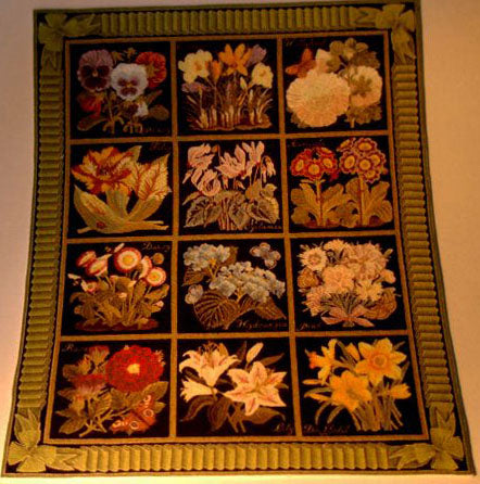 Rug, Floral Block Motif, #614