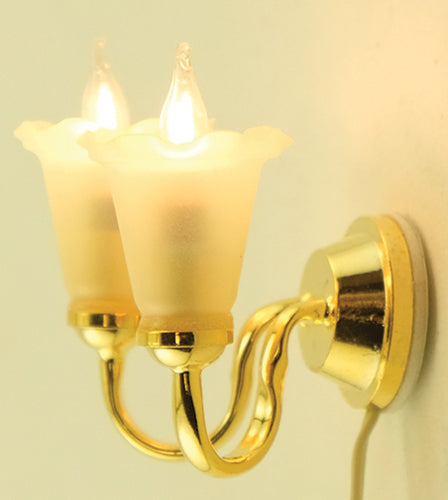 Wall Sconce, 2 Tulip Shade