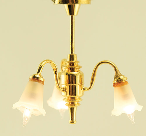 3-Light Frosted Tulip Chandelier