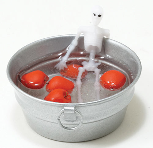 Skeleton in Tub of Apples