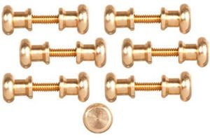 Brass Knobs Threaded, 12pc