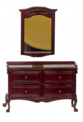 CBB027, Lorraine Dresser & Mirror, Mahogany