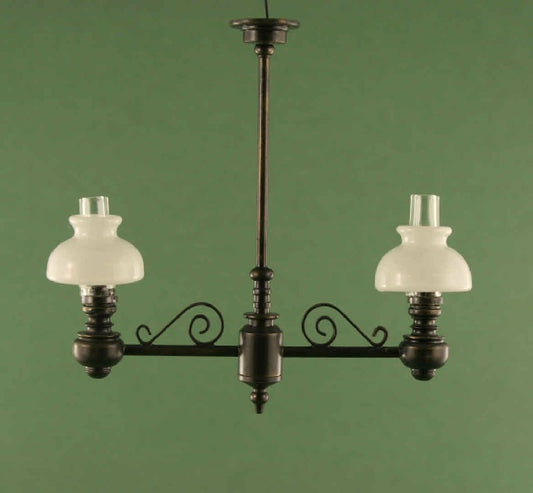 2-Arm Pendant Light with Frosted Shades