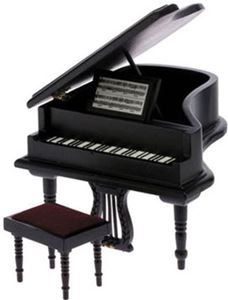 Baby Grand Piano with Stool, Black