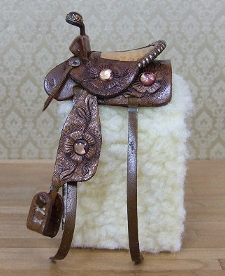 Carved Saddle, Leather, Flower