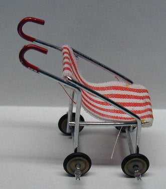 Stroller, Red & White Stripe