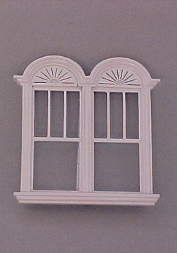 Newport Decorated Double Window, White