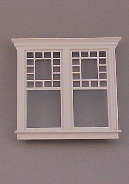 Atherton Decorated Double Window, White