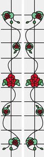 Simulated Stained Glass Sidelight Panels, Roses