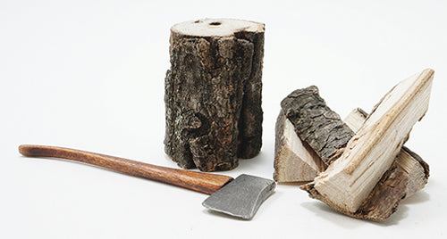 Axe with Stump & Logs