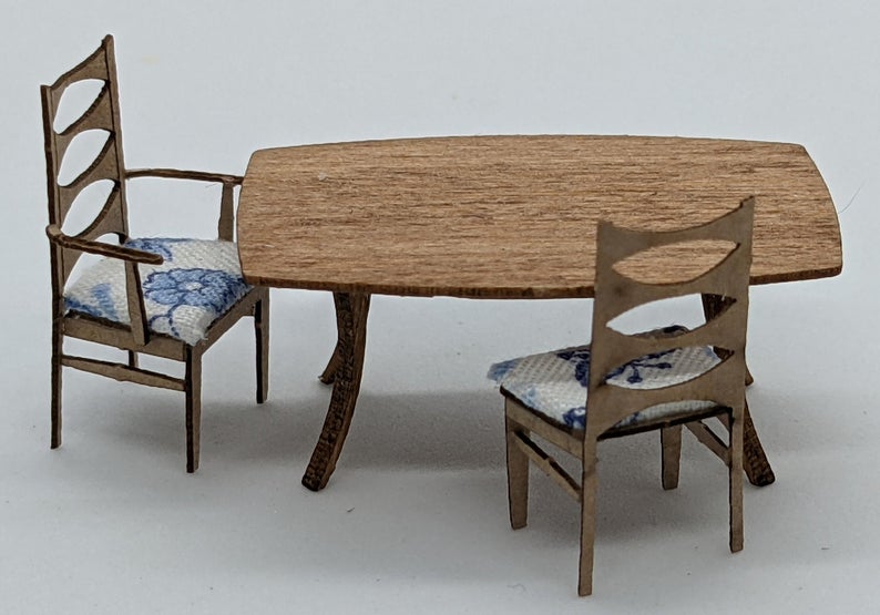 1/4" Scale Midcentury Table and Chairs Kit