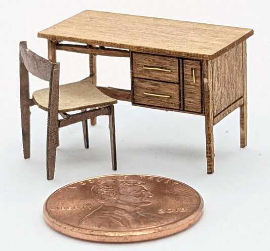 1/4" Scale Midcentury Desk and Chair Kit