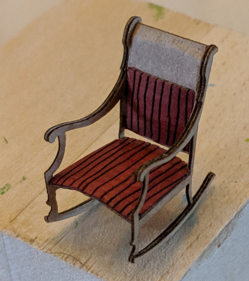 1/4" Scale Upholstered Rocking Chair Kit