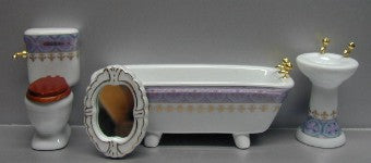 Lavender Border Bathroom Set