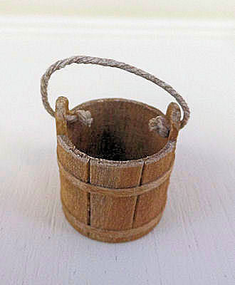 Wooden Bucket with Rope Handle