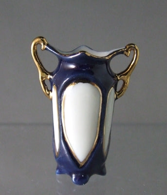 Blue Lustre Vase, Gold Accent