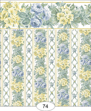 Elizabeth Yellow & Blue Floral Wallpaper