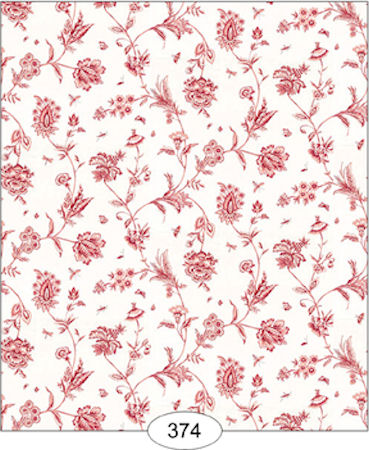Belle Red Floral Toile Wallpaper