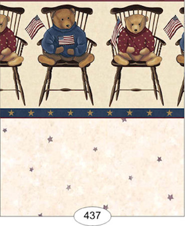 Sitting Teddy Bears - Antique Wallpaper