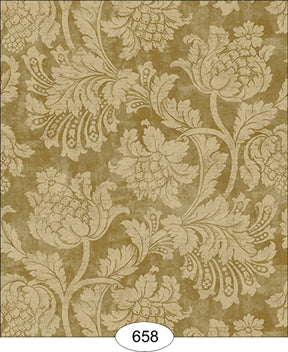 Floral Damask - Olive Wallpaper