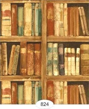 Library Wallpaper Beige