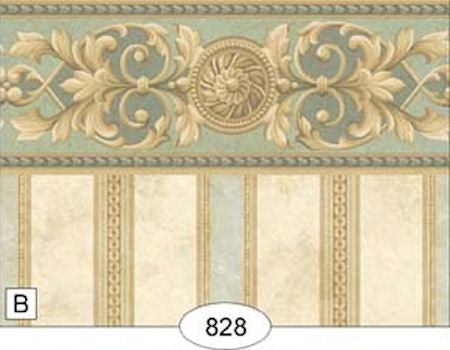 Medallion Aqua Sky Stripe Wallpaper