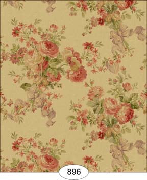 Rose Floral - Tea Stained Wallpaper