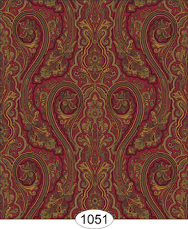 Paisley Swirl Deep Red Wallpaper