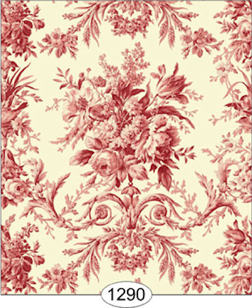 Rose Tapestry Red Toile Wallpaper