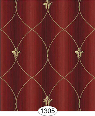 Satin Grillwork - Deep Red Wallpaper