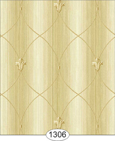 Satin Grillwork Ivory, Gold Wallpaper