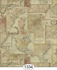 Vintage Maps Beige Wallpaper