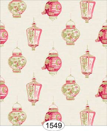 Chinese Lanterns Red & Green Wallpaper