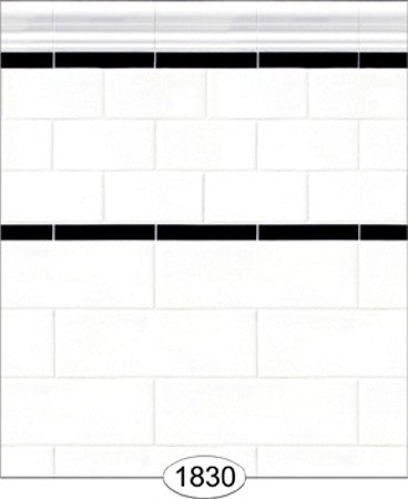 Subway Tile with Border Antique White