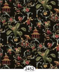 Cozy Cottage Chinloiserie, Black Wallpaper