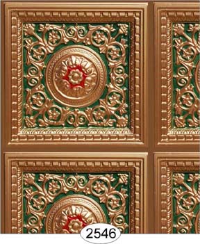 Gold Green Red Rosette Panel Paper