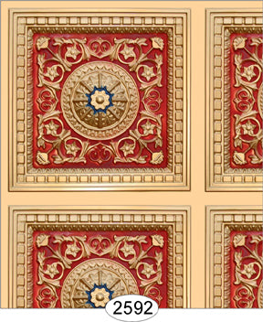 Gold Red & Blue Rosette Panel Paper