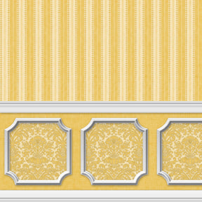 Annabelle Wainscot Mural Wallpaper, Yellow Gold