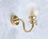 Brass Sconce Pair, Round Globe Frosted