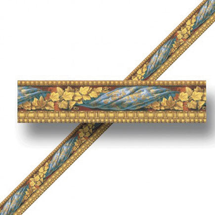 Gofrado Wallpaper Border, Blue Gold Rope