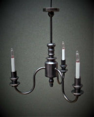 3-Arm Candle Chandelier, Bronze